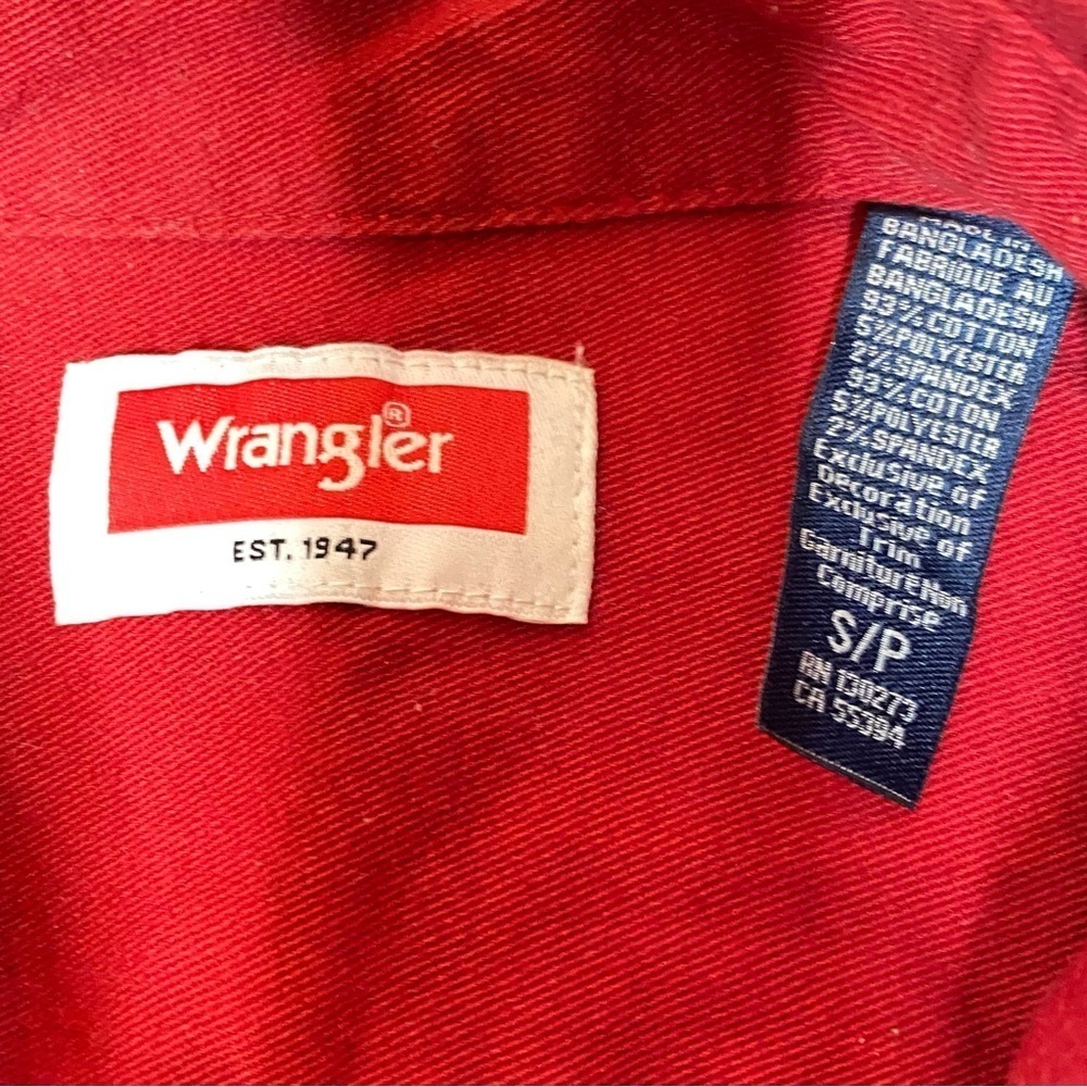 Men’s Vintage Wrangler EST. 1947 Red Cotton Button Down Casual Shirt Size S/P - Picture 2 of 12